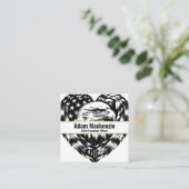 Amerikaanse vlag Bald Eagle Patriottisch Visitekaa Vierkante Visitekaartje (Staand voorkant)