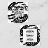Amerikaanse vlag Bald Eagle Patriottisch Visitekaa Vierkante Visitekaartje (Voorkant / Achterkant)