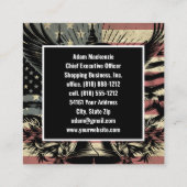 Amerikaanse vlag Bald Eagle Patriottisch Visitekaa Vierkante Visitekaartje (Achterkant)