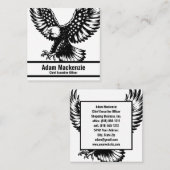Amerikaanse vlag Bald Eagle Patriottisch Visitekaa Vierkante Visitekaartje (Voorkant / Achterkant)