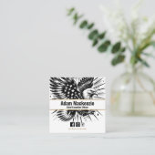 Amerikaanse vlag Bald Eagle Patriottisch Visitekaa Vierkante Visitekaartje (Staand voorkant)