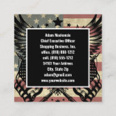 Amerikaanse vlag Bald Eagle Patriottisch Visitekaa Vierkante Visitekaartje (Achterkant)