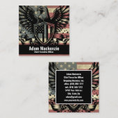 Amerikaanse vlag Bald Eagle Patriottisch Visitekaa Vierkante Visitekaartje (Voorkant / Achterkant)