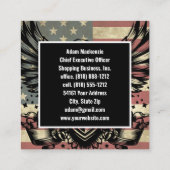 Amerikaanse vlag Bald Eagle Patriottisch Visitekaa Vierkante Visitekaartje (Achterkant)