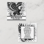 Amerikaanse vlag Bald Eagle Patriottisch Visitekaa Vierkante Visitekaartje (Voorkant / Achterkant)