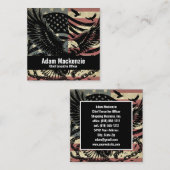 Amerikaanse vlag Bald Eagle Patriottisch Visitekaa Vierkante Visitekaartje (Voorkant / Achterkant)