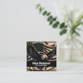 Amerikaanse vlag Bald Eagle Patriottisch Visitekaa Vierkante Visitekaartje (Staand voorkant)