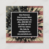 Amerikaanse vlag Bald Eagle Patriottisch Visitekaa Vierkante Visitekaartje (Achterkant)