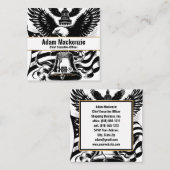 Amerikaanse vlag Bald Eagle Patriottisch Visitekaa Vierkante Visitekaartje (Voorkant / Achterkant)