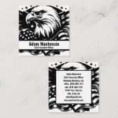 Amerikaanse vlag Bald Eagle Patriottisch Visitekaa Vierkante Visitekaartje (Voorkant / Achterkant)