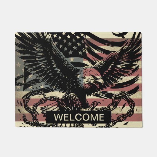 Amerikaanse vlag Bald Eagle Patriottische deur mat (Voorkant)