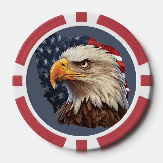 Amerikaanse vlag Bald Eagle Poker Chips (Voorkant)