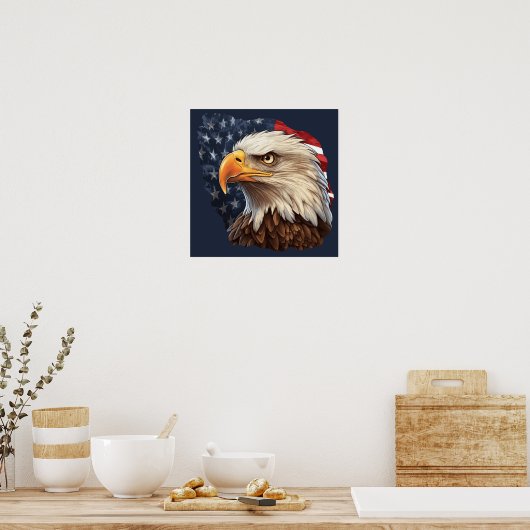 Amerikaanse vlag Bald Eagle Poster (Keuken)