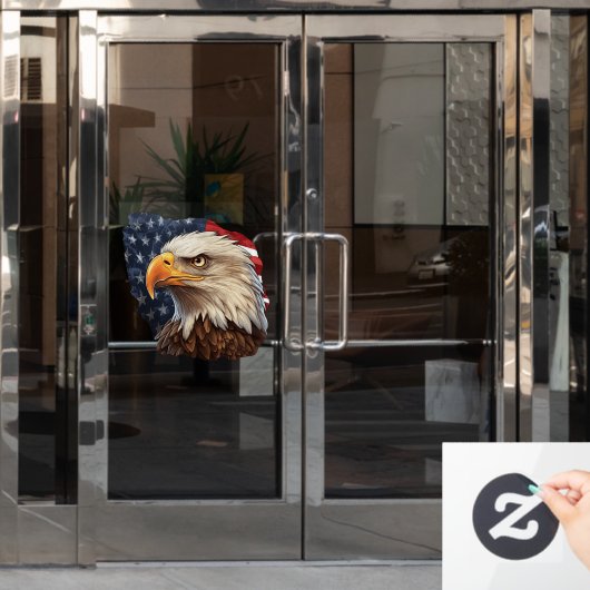 Amerikaanse vlag Bald Eagle Raamsticker (Kantoordeur)