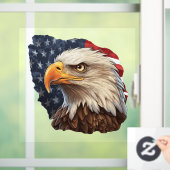 Amerikaanse vlag Bald Eagle Raamsticker (Huis)