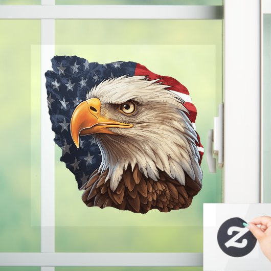 Amerikaanse vlag Bald Eagle Raamsticker (Huis)