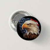 Amerikaanse vlag Bald Eagle Ronde Button 3,2 Cm (Voorkant /achterkant)