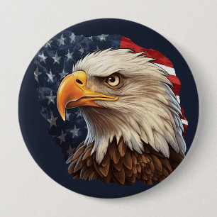 Amerikaanse vlag Bald Eagle Ronde Button 4,0 Cm