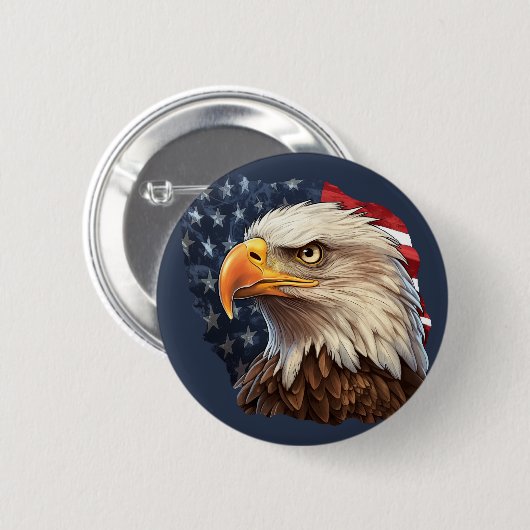 Amerikaanse vlag Bald Eagle Ronde Button 5,7 Cm (Voorkant /achterkant)