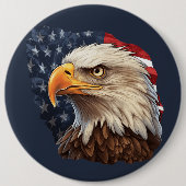 Amerikaanse vlag Bald Eagle Ronde Button 6,0 Cm (Voorkant)