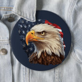 Amerikaanse vlag Bald Eagle Ronde Button 6,0 Cm (In situ)