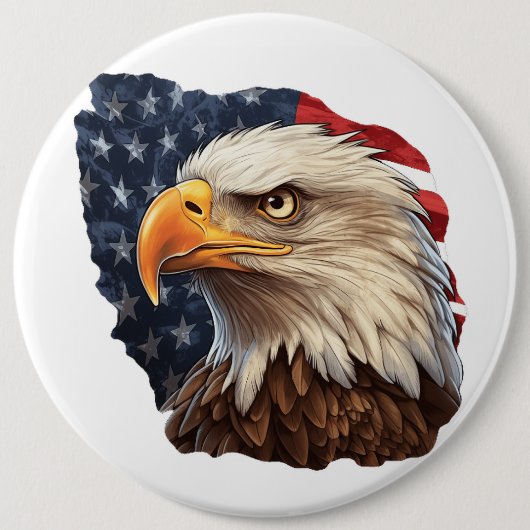 Amerikaanse vlag Bald Eagle Ronde Button 6,0 Cm (Voorkant)