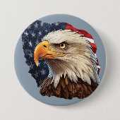 Amerikaanse vlag Bald Eagle Ronde Button 7,6 Cm (Voorkant)