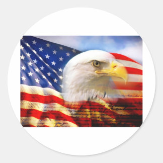 Amerikaanse vlag Bald Eagle Ronde Sticker