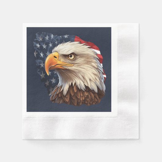Amerikaanse vlag Bald Eagle Servet (Voorkant)