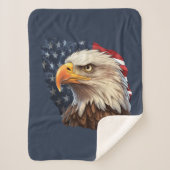 Amerikaanse vlag Bald Eagle Sherpa Deken (Voorkant)