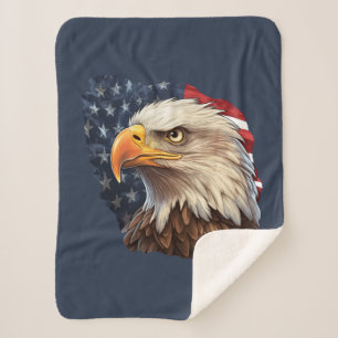 Amerikaanse vlag Bald Eagle Sherpa Deken