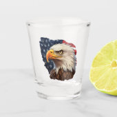 Amerikaanse vlag Bald Eagle Shot Glas (Voorkant)