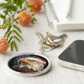 Amerikaanse vlag Bald Eagle Sleutelhanger (Zijkant)