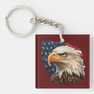 Amerikaanse vlag Bald Eagle Sleutelhanger