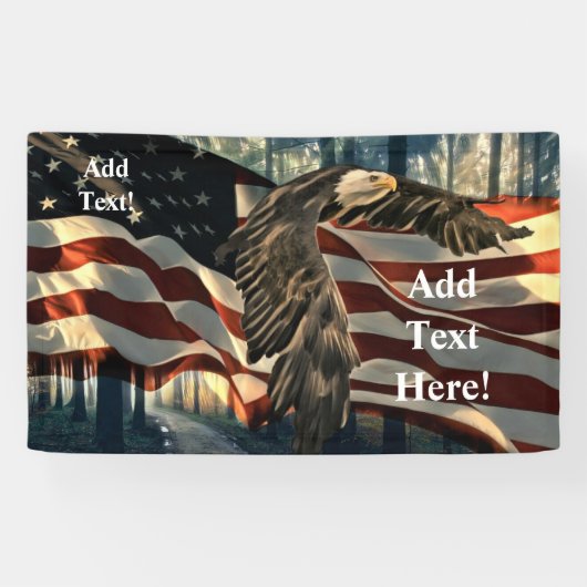 Amerikaanse vlag Bald Eagle Spandoek (Horizontaal)