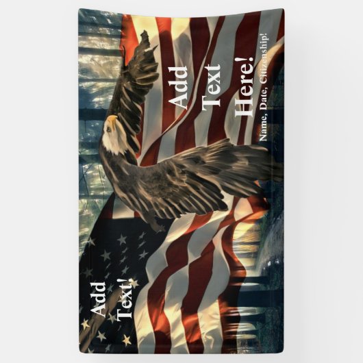 Amerikaanse vlag Bald Eagle Spandoek (Verticaal)