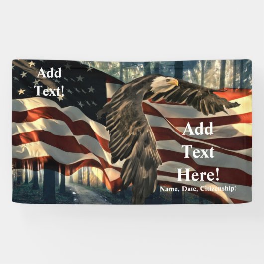 Amerikaanse vlag Bald Eagle Spandoek (Horizontaal)