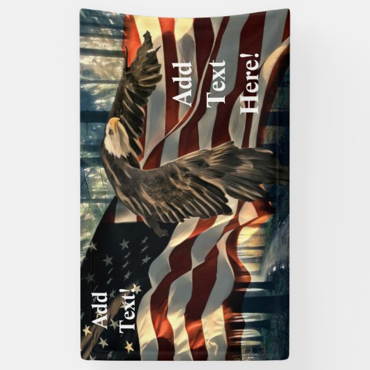 Amerikaanse vlag Bald Eagle Spandoek (Verticaal)