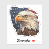 Amerikaanse vlag Bald Eagle Sticker (Vel)