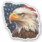 Amerikaanse vlag Bald Eagle Sticker (Voorkant)