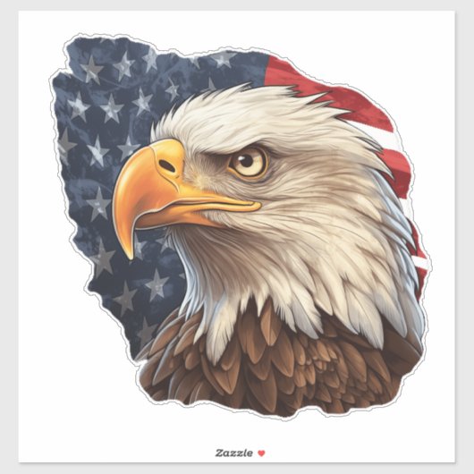 Amerikaanse vlag Bald Eagle Sticker (Vel)
