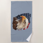 Amerikaanse vlag Bald Eagle Strandlaken (Voorkant)