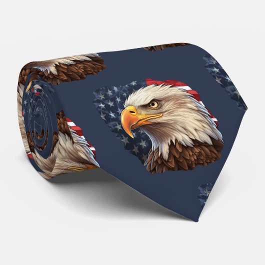 Amerikaanse vlag Bald Eagle Stropdas (Opgerold)