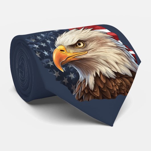 Amerikaanse vlag Bald Eagle Stropdas (Opgerold)