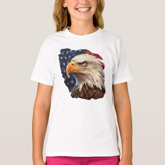 Amerikaanse vlag Bald Eagle T-shirt (Voorkant)