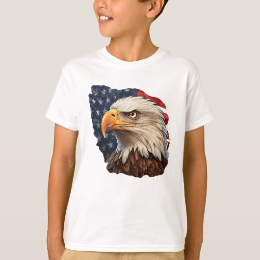 Amerikaanse vlag Bald Eagle T-shirt (Voorkant)