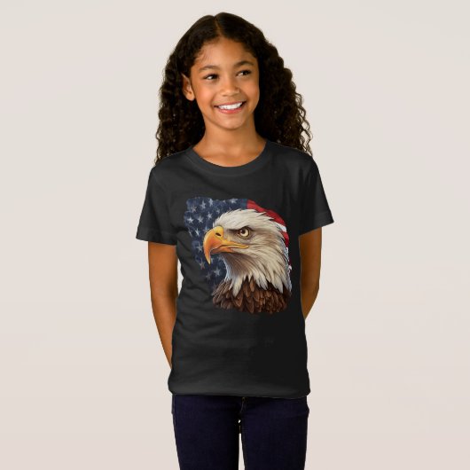 Amerikaanse vlag Bald Eagle T-shirt (Voorkant volledig)