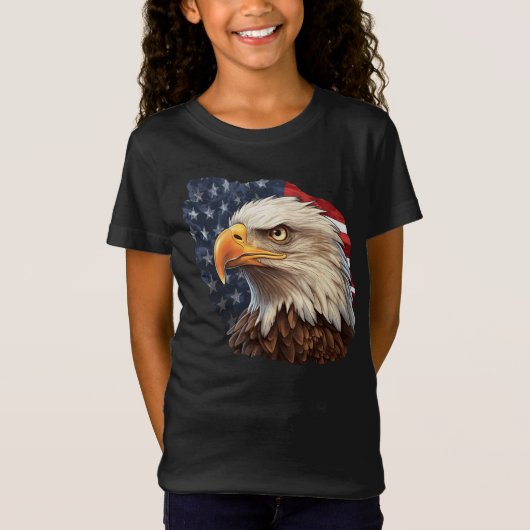 Amerikaanse vlag Bald Eagle T-shirt (Voorkant)