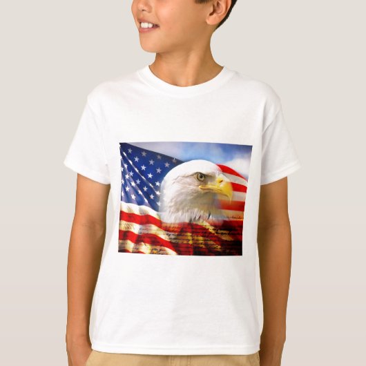 Amerikaanse vlag Bald Eagle T-shirt (Voorkant)
