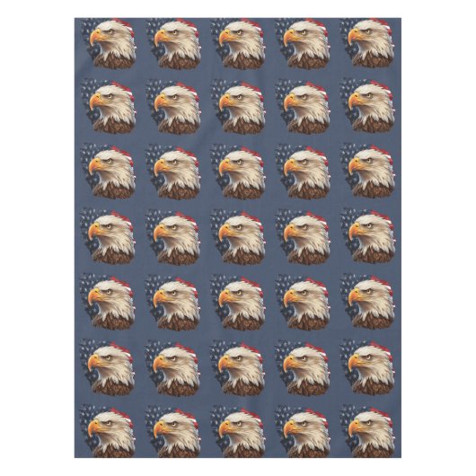 Amerikaanse vlag Bald Eagle Tafelkleed (Voorkant)